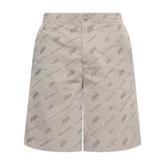 Off-white Casual Shorts, male, Beige, Size: XL Logo Shorts