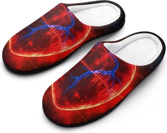 Generic Cardiologist Heartbeat Cotton Womens Slip-on Slippers Winter Warm House Shoes with Rubber Sole for Home Office Hotel