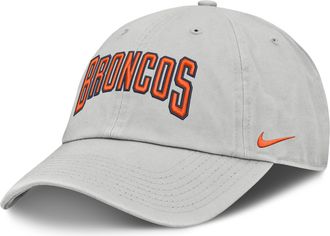 Nike Denver Broncos Primetime Club Arched Nike Mens NFL Adjustable Hat in Grey | NF020BB8W-BYX