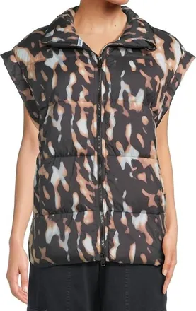 Free People Movement In A Bubble Printed Puffer Vest In Beige