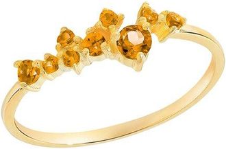 Tiramisu 14K Over Silver 0.34 Ct. Tw. Madeira Citrine Solitaire Ring