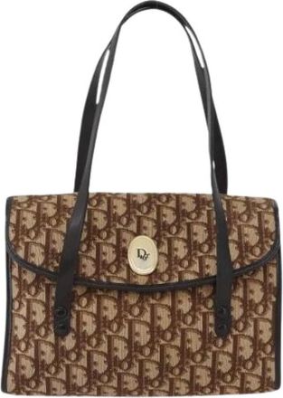 Dior Pre-owned Handbags, female, Beige, Size: ONE SIZE Pre-owned Trotter Canvas Handbag