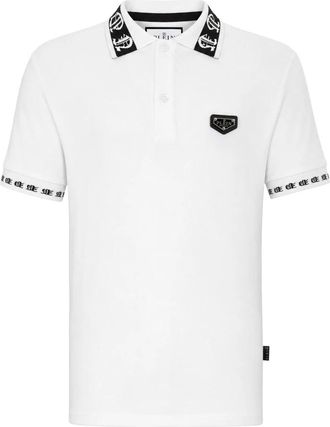 Philipp Plein Polo Shirt Ss - Heren - Polos - Wit - 2XL - Katoen - Tops