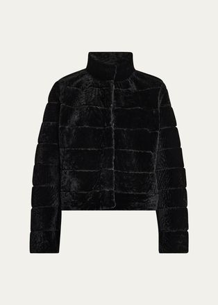 Gorski Reversible Textured Lamb Shearling Jacket