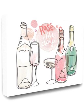 Stupell Industries Rose All Day Pink Bubbles Watercolor Champagne & Glasses