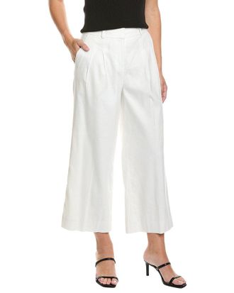 Brooks Brothers Linen Blend Cropped Wide Leg Pant