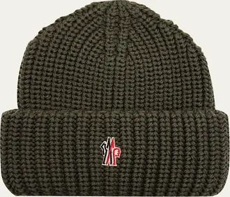 Moncler Mens, Rib-Knit Wool Beanie