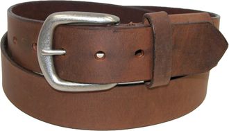 Boston Leather Mens Big & Tall Aged Bark Leather Hidden Stretch Belt