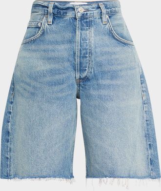Citizens Of Humanity Ayla Frayed Long Denim Shorts