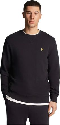 Lyle & Scott Hoodies & sweatvesten, Heren, Blauw, XL, Katoen, Donkerblauwe Crew Neck Sweatshirt