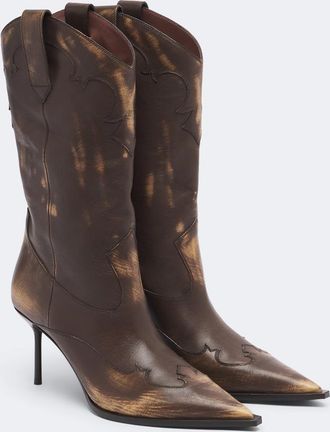 PARIS TEXAS Lidia leather cowboy boots