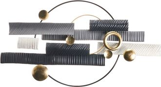 Beliani Decoraci&oacute;n De Pared Hecha A Mano Metal Hierro Forma Irregular Pieza Decorativa 3d Tonos Industriales Multicolor Glenade