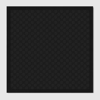 Gucci GG Silk Cotton Pocket Square, Black
