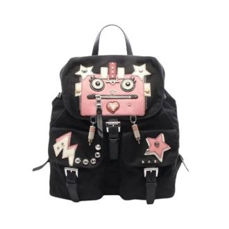 Prada Pre-owned Backpacks, female, Black, Size: ONE SIZE Pre-owned Tessuto Robot Nylon Leather Backpack