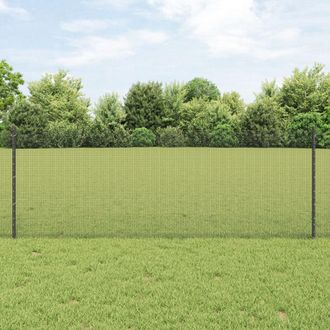 Berkfield Home Welded Wire Fence with 22 U Posts Grey 0, 8x50 m Steel