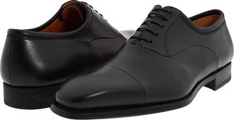 Magnanni Federico Mens Lace Up Cap Toe Shoes Black : 11.5 M, Leather