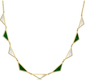 Italian Gold, Inc 14K Gemstone Station Necklace