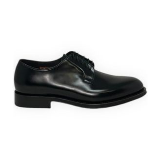 Santoni Dress Shoes, male, Black, 7 UK, Classic Derby Shoes Ensley Collection