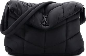 Saint Laurent Loulou gewatteerde econyl schoudertas - Zwart