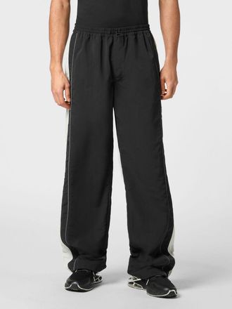 Plein Sport Wide-Leg Technical Fabric Jogging Trousers with Drawstring