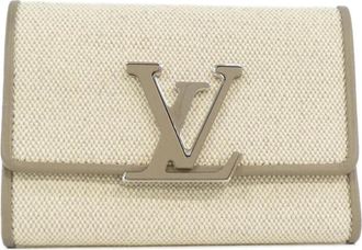 Louis Vuitton Beige Canvas Wallet (Tri-Fold) (Pre-Owned)