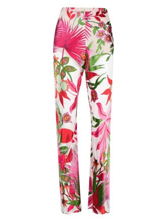 Cult Gaia floral-print trousers - White