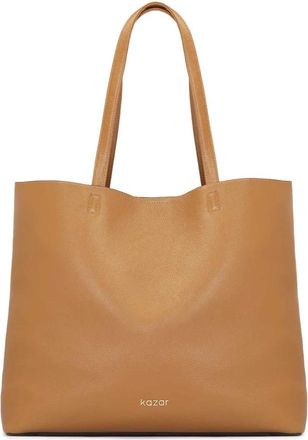 Kazar Grote lichtbruine schoudertas - Dames - Shoppers - Bruin - ONE Size - Leer - Tassen