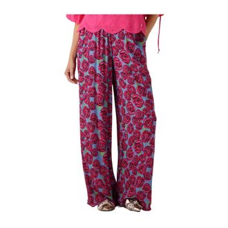 Harper & Yve Broeken, Dames, Veelkleurig, S, Wijde Pijp Roze Broek Riley-pa
