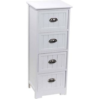 Tendance Paulownia Mdf 4 Cajones Con Tirador - Blanco Tendance