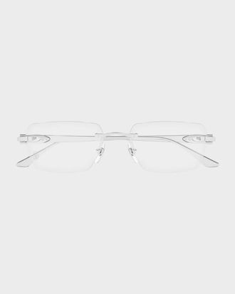 Cartier Men & apos;s Rimless Rectangle Sunglasses