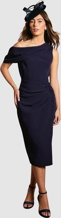 Coast One Shoulder Twist Front Pencil Dress in Navy at Nordstrom, Size 10