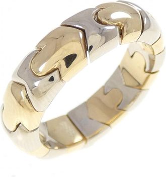 Bulgari Yellow Gold (18K) White Gold (18K) Band Ring (Pre-Owned)