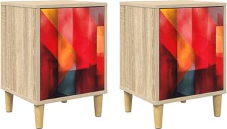 vidaXL Mesa De Noche Heesch 2 Uds. Roble Sonoma 36 X 33 X 50 Cm Vidaxl