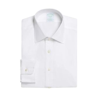 Brooks Brothers Slim Fit Non-Iron Oxford overhemd met Ainsley-kraag - Heren - Zakelijke Overhemden - Wit - XS - Katoen - Overhemden