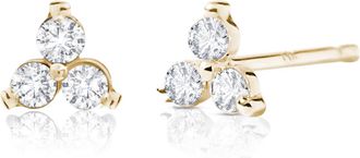 MAX + STONE 14k Solid Gold Lab Grown Diamond Triplet Stud Earrings