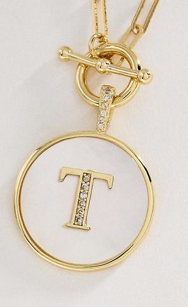 Melinda Maria Love Letters Medallion Monogram Necklace