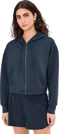 Beyond Yoga Softspring Full Zip Hooded Jacket Womens Sweatshirt Nocturnal Navy : LG, Elastane/Polyester/Rayon