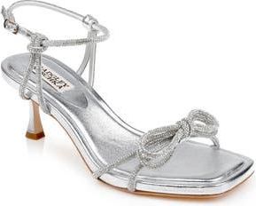 Badgley Mischka Dandelion Ankle Strap Sandal in Silver Leather at Nordstrom Rack, Size 7.5