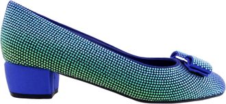 Ferragamo Ferragamo Vara Crystal-Embellished Pumps, Size 7 C