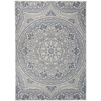 vidaXL Alfombra De Exterior De Tejido Plano Rayas Azules 200x280 Cm Vidaxl