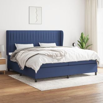 vidaXL Vidaxl - Cama Box Spring Con Colch&oacute;n Tela Azul 200x200 Cm