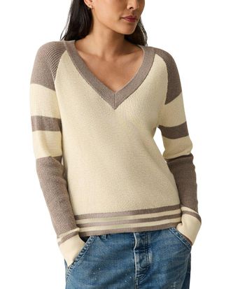 Faherty Throwback Cashmere-Blend V-Neck Sweater
