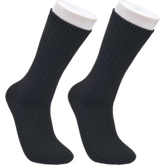 French Connection Cashmere Flat Crew Sock 2-pack in Black at Nordstrom