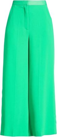 Simona Corsellini Slim Fit Broek - Dames - Wijde Broeken - Groen - S - Leer - Broeken