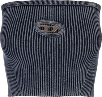 Diesel Blauwe Top met Katoenmix - Dames - Tops zonder mouwen - Blauw - M - Katoen - Tops