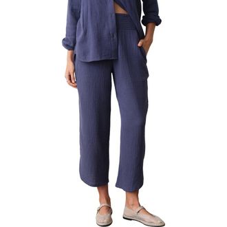 Marine Layer Cali Smocked Waist Double Cloth Pants in Deep Cobalt at Nordstrom, Size X-Large