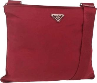 Prada Pre-owned Cross Body Bags, female, Red, Size: ONE SIZE Pre-owned Vintage Nylon Cross Body Bag
