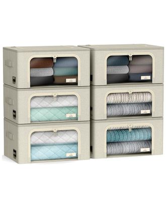Sorbus 6 Pack Small Foldable Storage Box