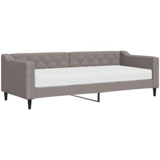 vidaXL Sof&aacute; Cama Con Colch&oacute;n Tela Gris Taupe 80x200 Cm Vidaxl