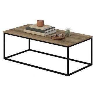 Dmora Mesa De Centro Arcella, Forma Rectangular, Tapa De Madera Nobilitada, Estructura Color Nogal, 120x60x42h Cm Marr&oacute;n Nogal